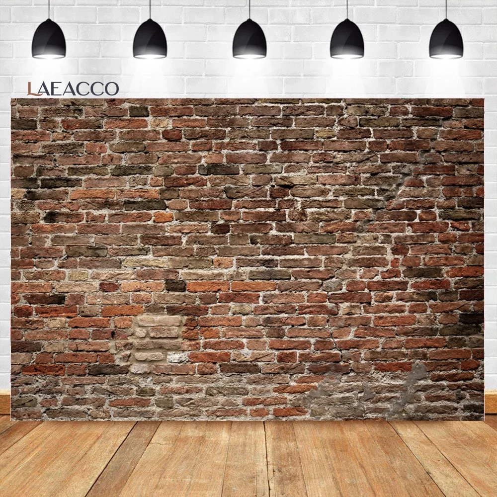 Laeacco Red Brick Wall Photography Backdrop Baby Birthday Party Wedding Graduation Home Decor Portrait Background Photo Studio
