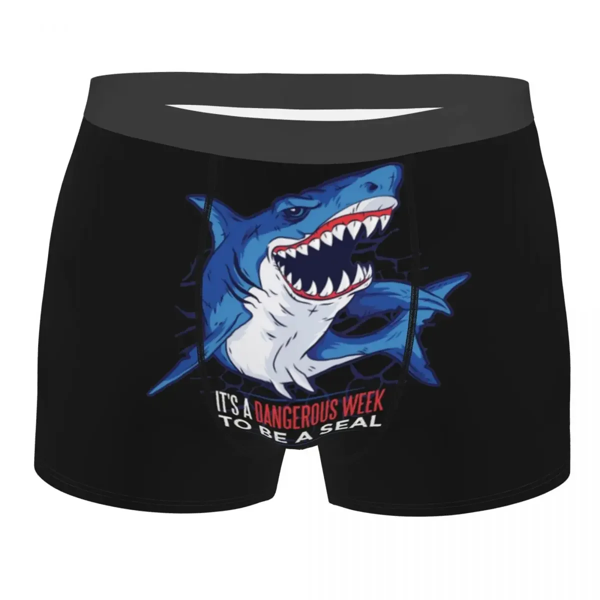 Fashion Shark Underwear Men Printed Customized Animal Boxer Shorts Panties Briefs Soft Underpants