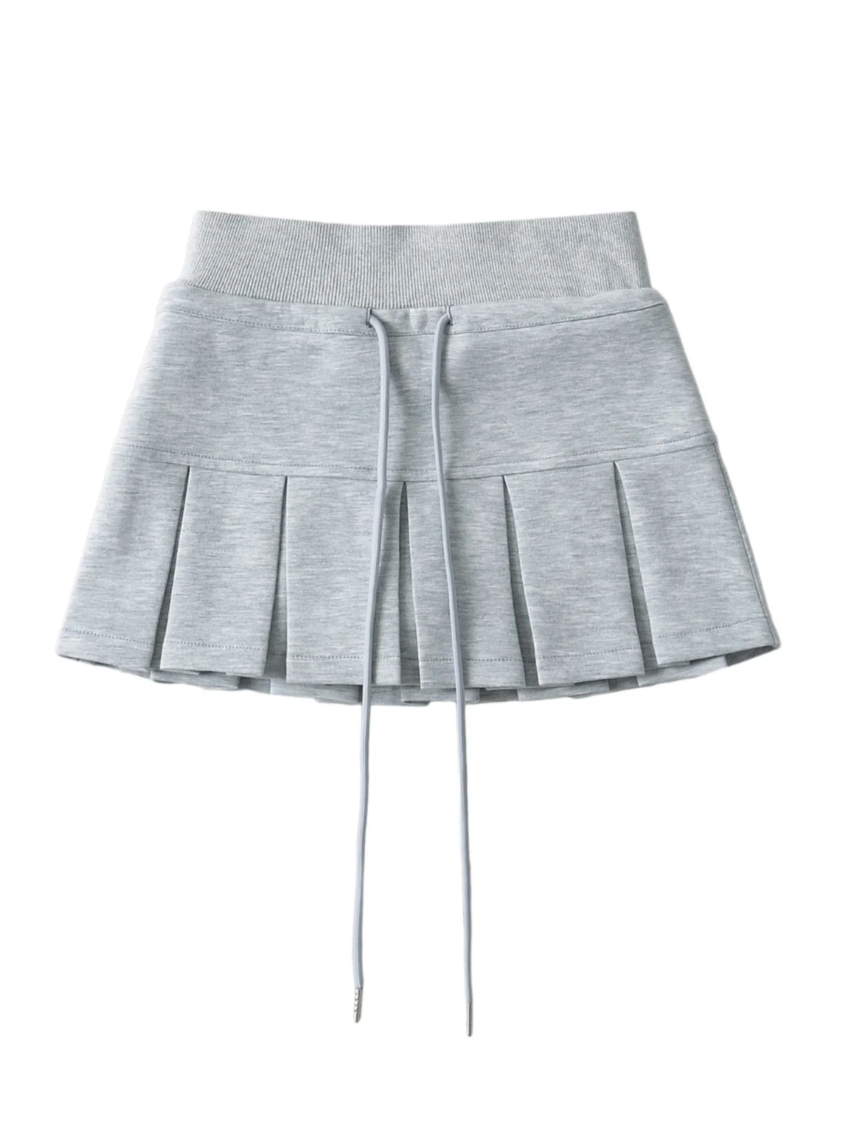 Gonna American Sle Spor ey con vita larga Dstring per donna Gonna lunga f effetto gamba lunga anti-luce