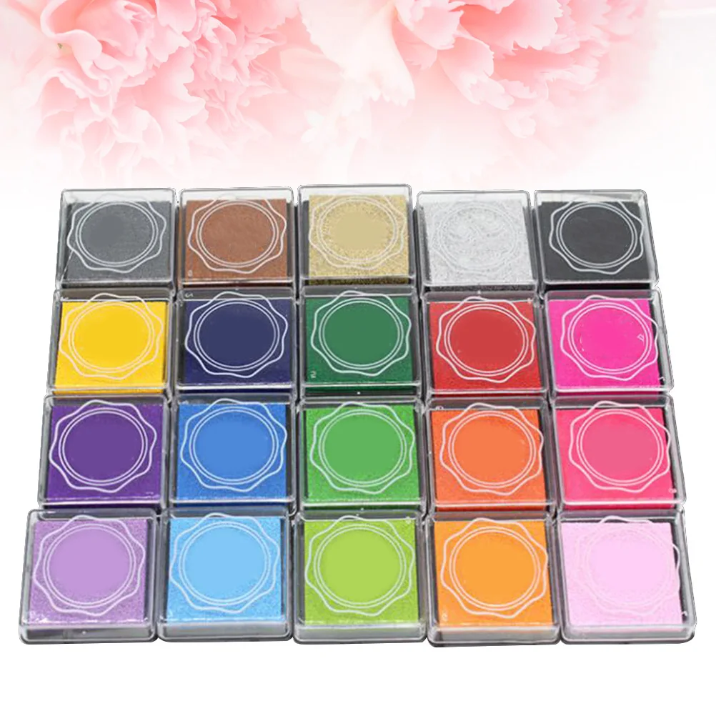 Tamponi di inchiostro 20 colori a base d'acqua Asciugatura rapida Mani pulite facilmente Pittura murale fai-da-te Decorazione di nozze Regali artigianali