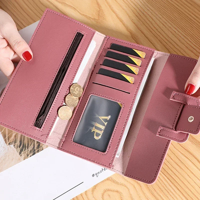 New Luxury Large Capacity Women Wallet Cardholder Coin Purses Clutch Phone Credit Card Holder Ladies Leather Bag with Zipper