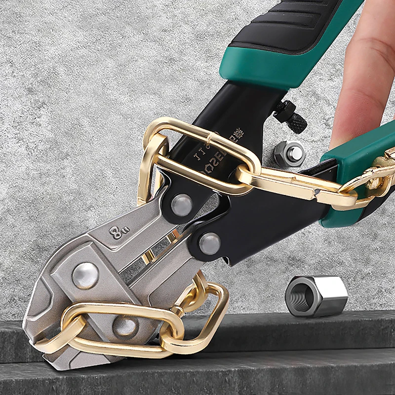 8" Mini Bolt Cutter Multitool Steel Wire Cutter Bolt Cutter Wire Rope Clamp Plier Labor-saving Multi-functional Cutting Scissors