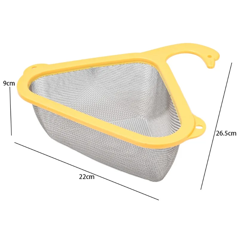 Cesta de filtro para fregadero de cocina, escurridor Triangular de drenaje, estante colgante de almacenamiento para residuos de cocina