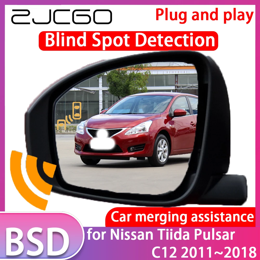 ZJCGO for Nissan Tiida Pulsar C12 2011~2018 Blind Spot Detection Car BSD BSA BSM System Driving Warning Radar Alert Mirror