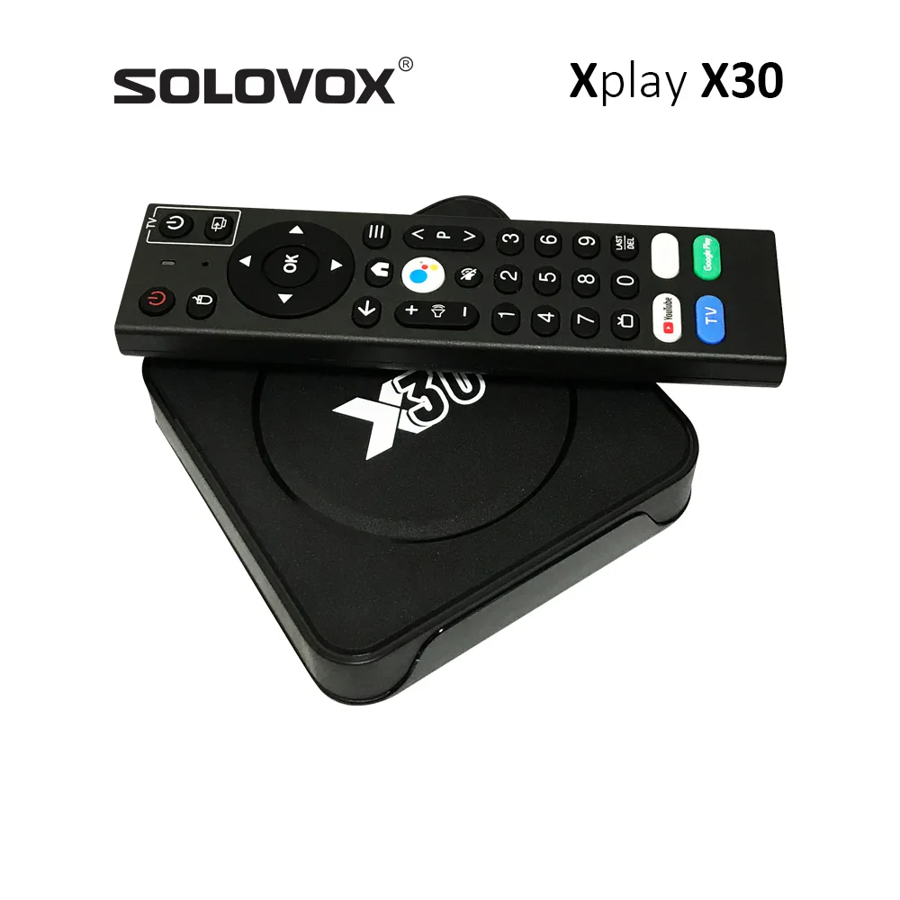يتميز صندوق تلفزيون SOLOVOX Xplay Android 12 X30 ثنائي النطاق WiFi5 جيجا هرتز 2G 4G RAM 16G 32G ROM HD2.0 8K 22FPS HEVC Stalkermac X Player