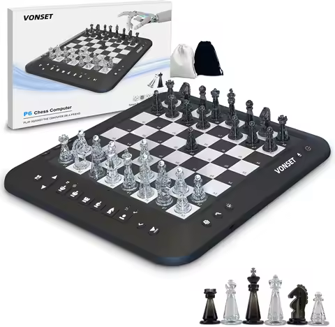 Electronic Chess Board with AI, Talking Smart Chess Set, Magnetic Pieces, LED Lights for Kids &... product image