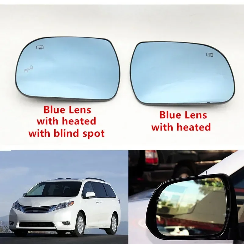 Auto Wide Angle LED Heated Blind Spot Wing Rear Mirror Glass Lens for Toyota Sienna 2011 2012 2013 2014 2015 2016 2017 2018-