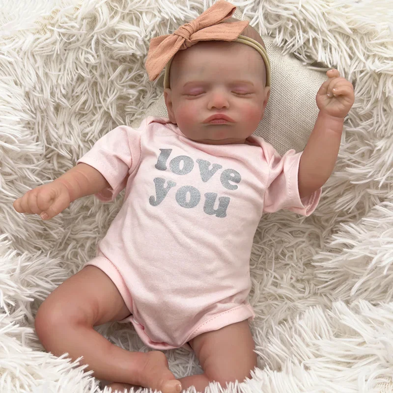 

48CM Already Painted Newborn Baby Doll Rosalie Reborn Doll with Hand Paint with Genesis High Quality 3D Skin Tone