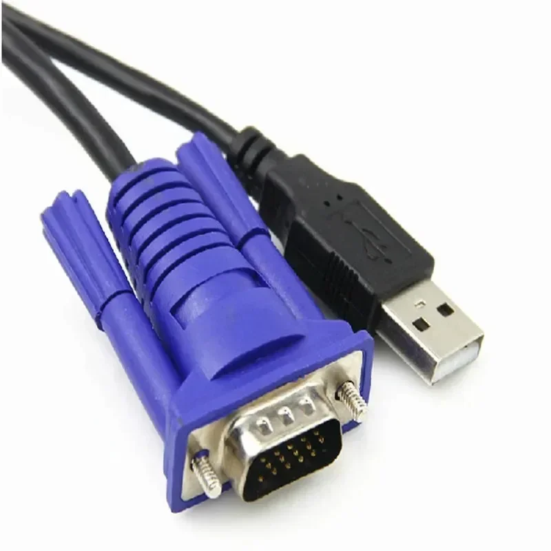 1,5 м USB 2.0 Тип A к B KVM VGA Переключатель USB-кабель 4-контактный + стандартный VGA SVGA 15-контактный ПК Ноутбук Принтер Монитор Конвертер Кабели