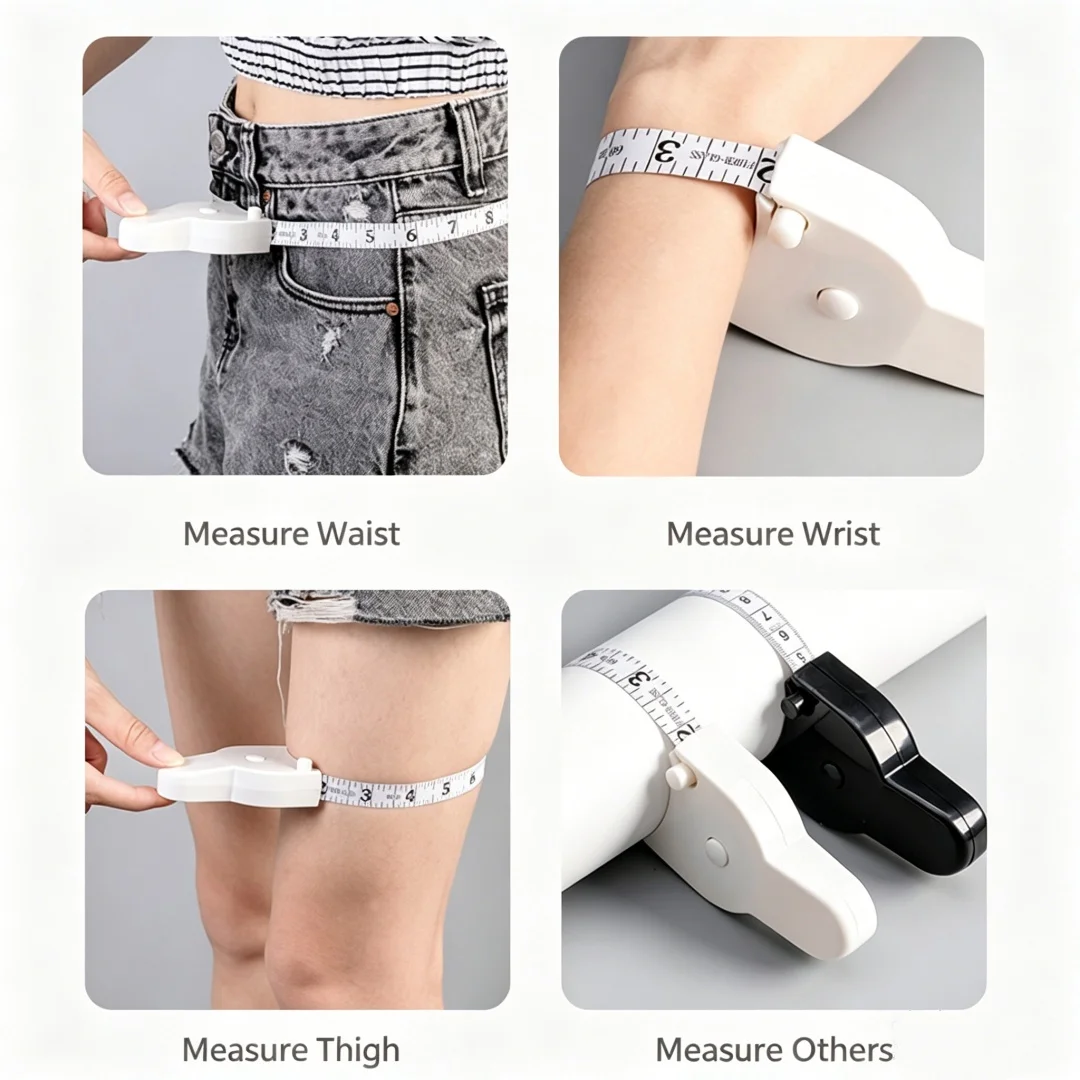 

Retractable Body Measuring Tape Soft Seamstress Cloth Ruler for Bust Waist Hips Arms Thighs Legs Self-retracting