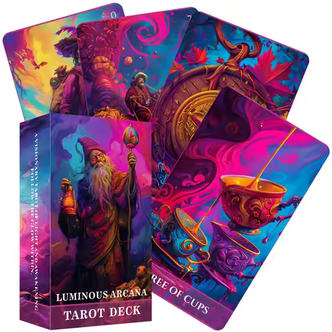 78 Card Luminous Arcana Tarot Deck, 13x8 Cm Perfect for Wisdom, Creativity, and Awakening Readers, Card Game for Insight