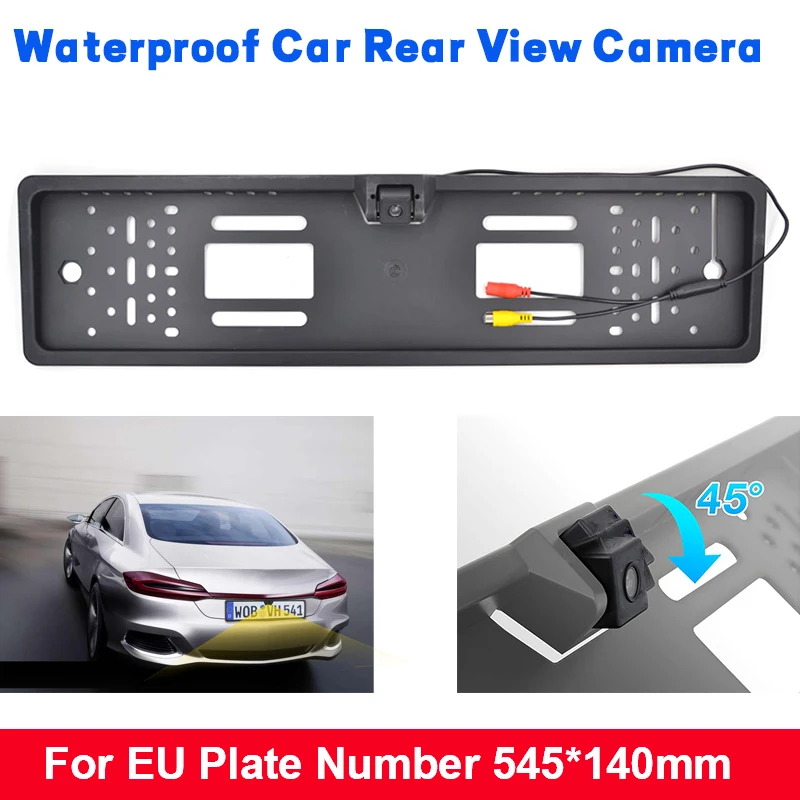 EU European Car License Plate Frame Rear View Camera - Reverse Backup Parking Camera System for Vehicle