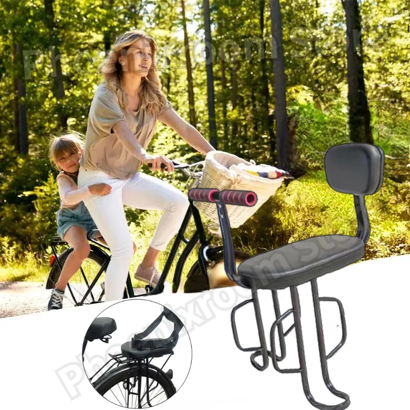 Bicycle Rear Child Safety Seat Simple Version Bicycle Seat Bike Saddle Mountain Bike Baby Seat with Armrests and Pedals