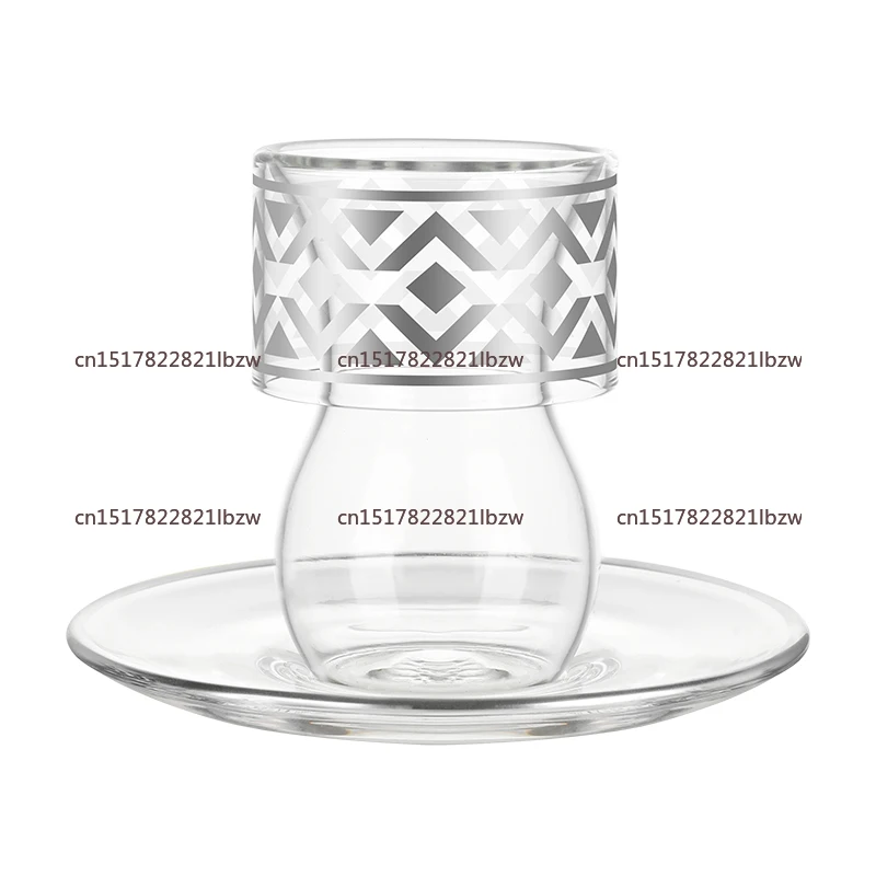 2025 Deluxe Silver Plated  Tea and Coffee Cup Tea Saucer Set Ceramic Glass Hotel Party Home Decor New Product view 3