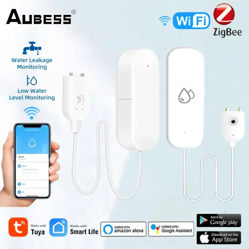 

ZigBee Tuya Smart WIFI Water Leakage Sensor Alarm APP Remote Monitor Water Overflow Level Detector Home Security Alarm System