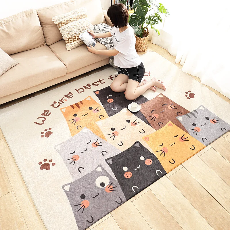 

Cartoon Animal Carpets for Living Room Cute Children's Rugs for Bedroom Decor Large Area Lounge Carpet Balcony Entrance Door Mat