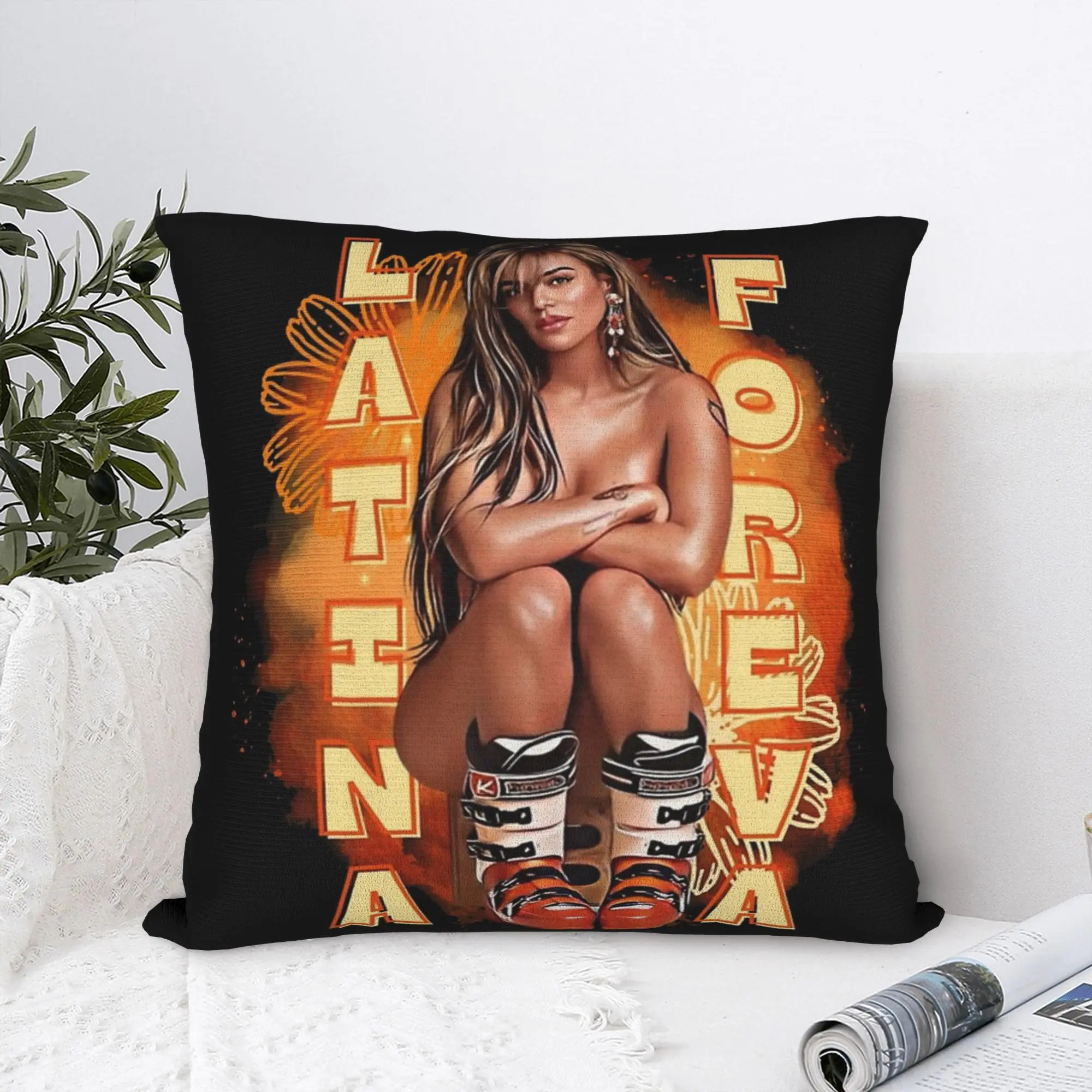 Latina Forever  Bichota Season Pillowcase Printing Polyester Cushion Cover Decoration Karol G  Pillow Case Cover Chair 18''