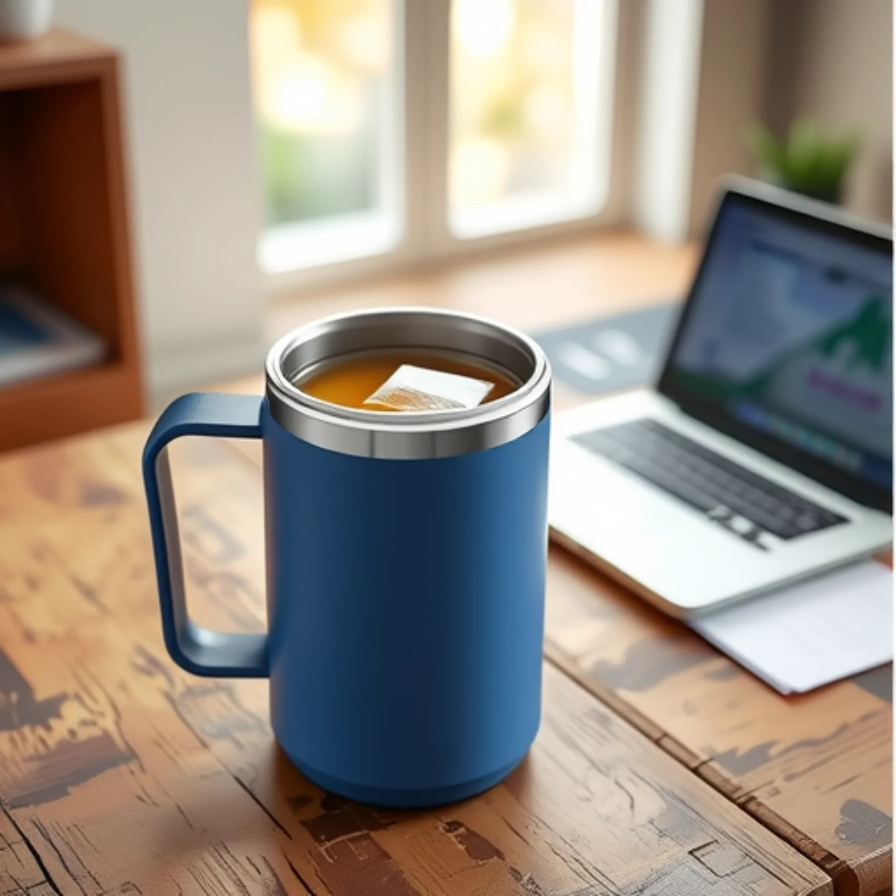 

Nordic,Style Double, Walled Mug with 304 Stainless Steel Liner & Food, Grade PP Shell Heat Insulated, Anti Scald, Matte Finish,