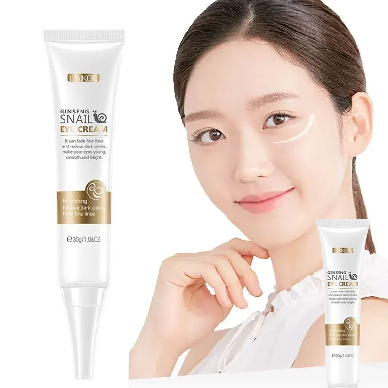 LAIKOU Snail Essence Eye Cream Collagen Moisturizing Dark Circle Anti-Puffiness Anti-Aging Brighten Nourishing Skin Care