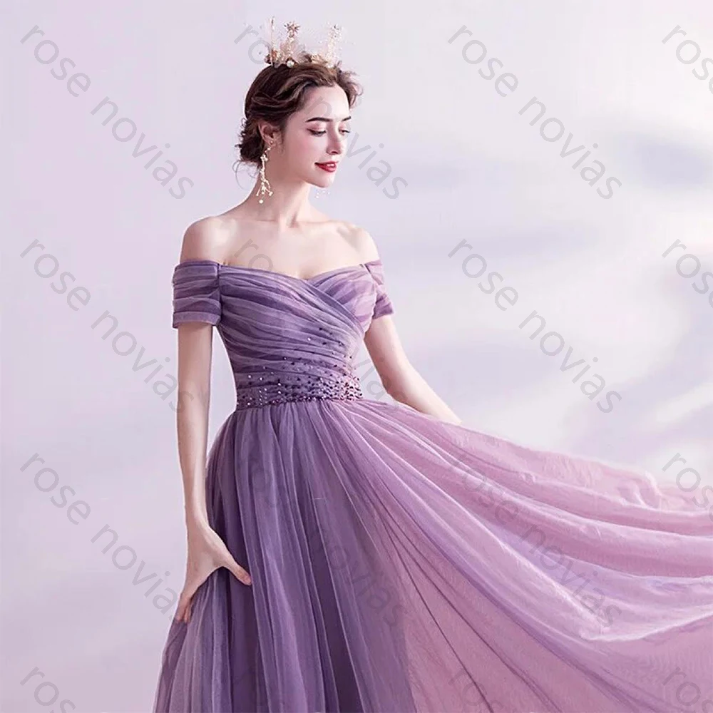 Robes De soirée De haute qualité en Tulle, longueur au sol, épaules dénudées, robe De bal, ligne a, avec des Appliques, personnalisées