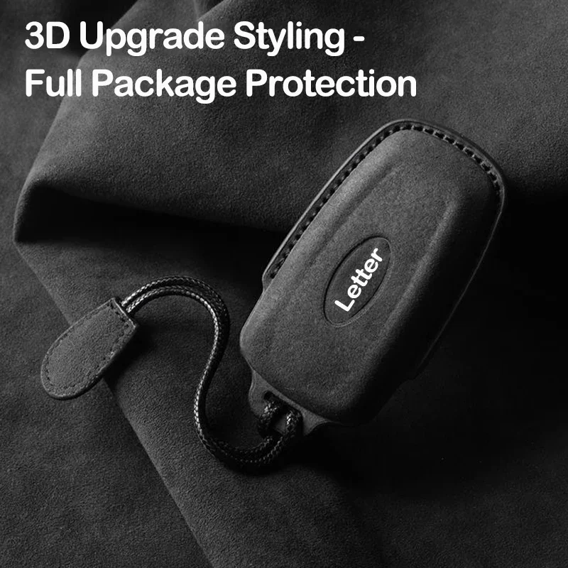 Leather Car Key Case for 2019 2020 Ford Mustang Explorer Edge Fusion Mondeo F150 F250 F350 F450 F550 Fob Suede Auto Accessories