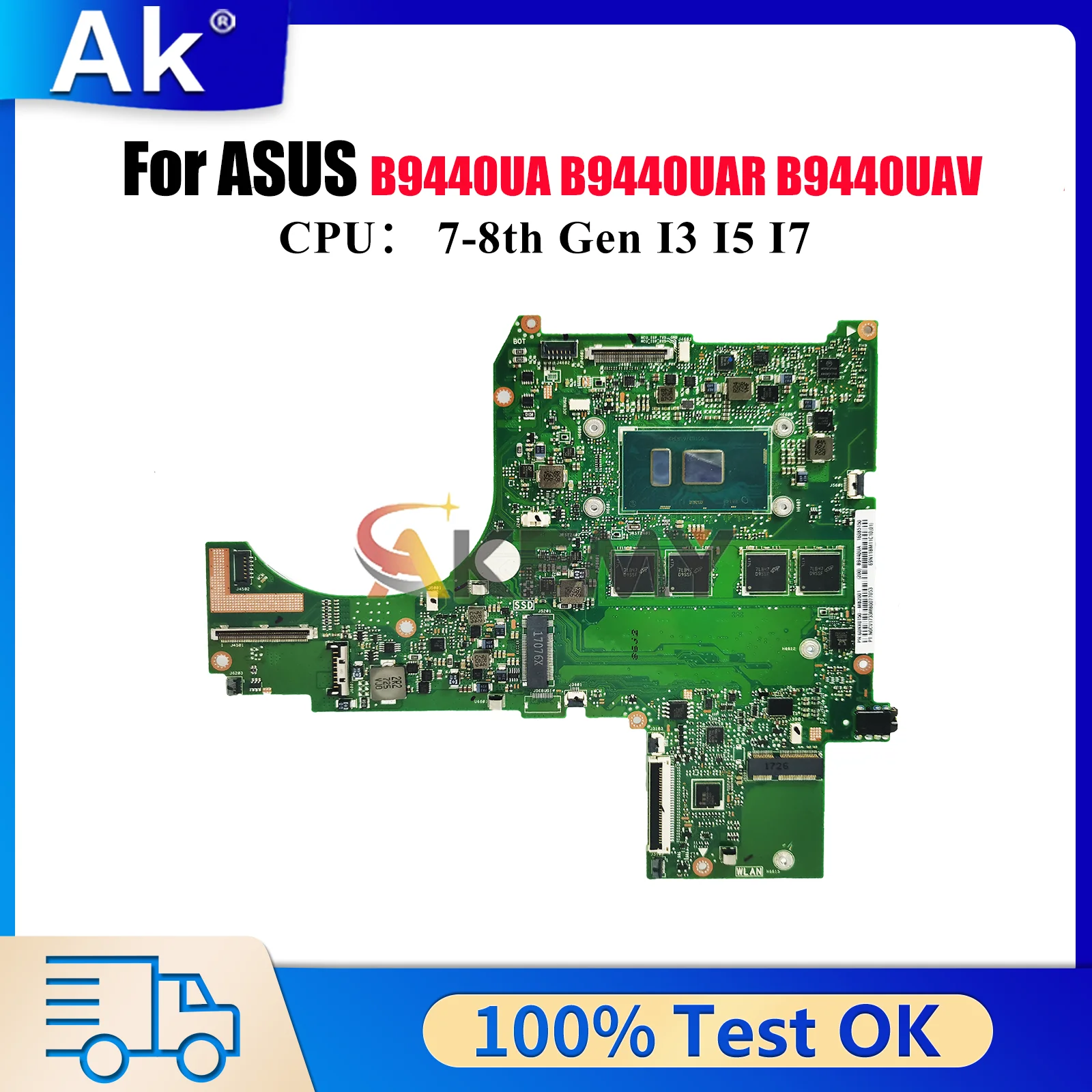 

B9440UA Материнская плата для ноутбука ASUS ExpertBook B9440U B9440UA B9440UAV B9440UAR Материнская плата с процессором I3 I5 I7 100% tests OK stk
