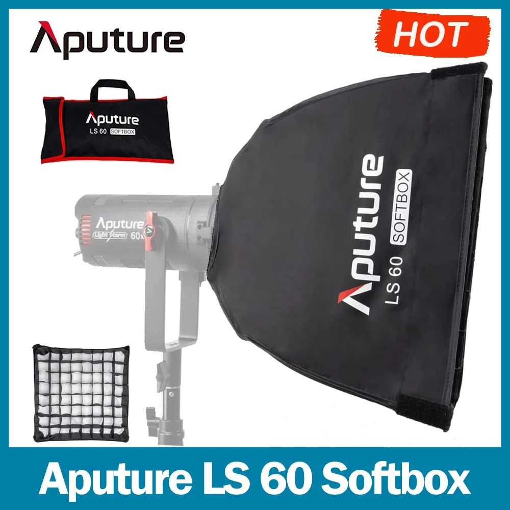 

Aputure LS 60 Softbox for Aputure LS 60D 60X Led Video Light 2 Types of Front Diffusions, 45° Light Control Grid, Carrying Bag