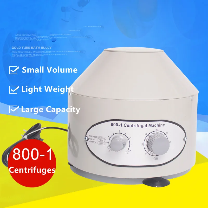 

800-1 Electric Laboratory Centrifuge Medical Practice Machine Supplies Prp Lsolate Serum 4000rpm 1760g 6pcs 20ml Centrifuge Tube