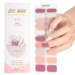 16/20/22/24 strisce adesivi per unghie in Gel Semi-polimerizzato adesivi per unghie in Gel Premium decalcomanie 3D autoadesive copertura completa Set Manicure fai da te