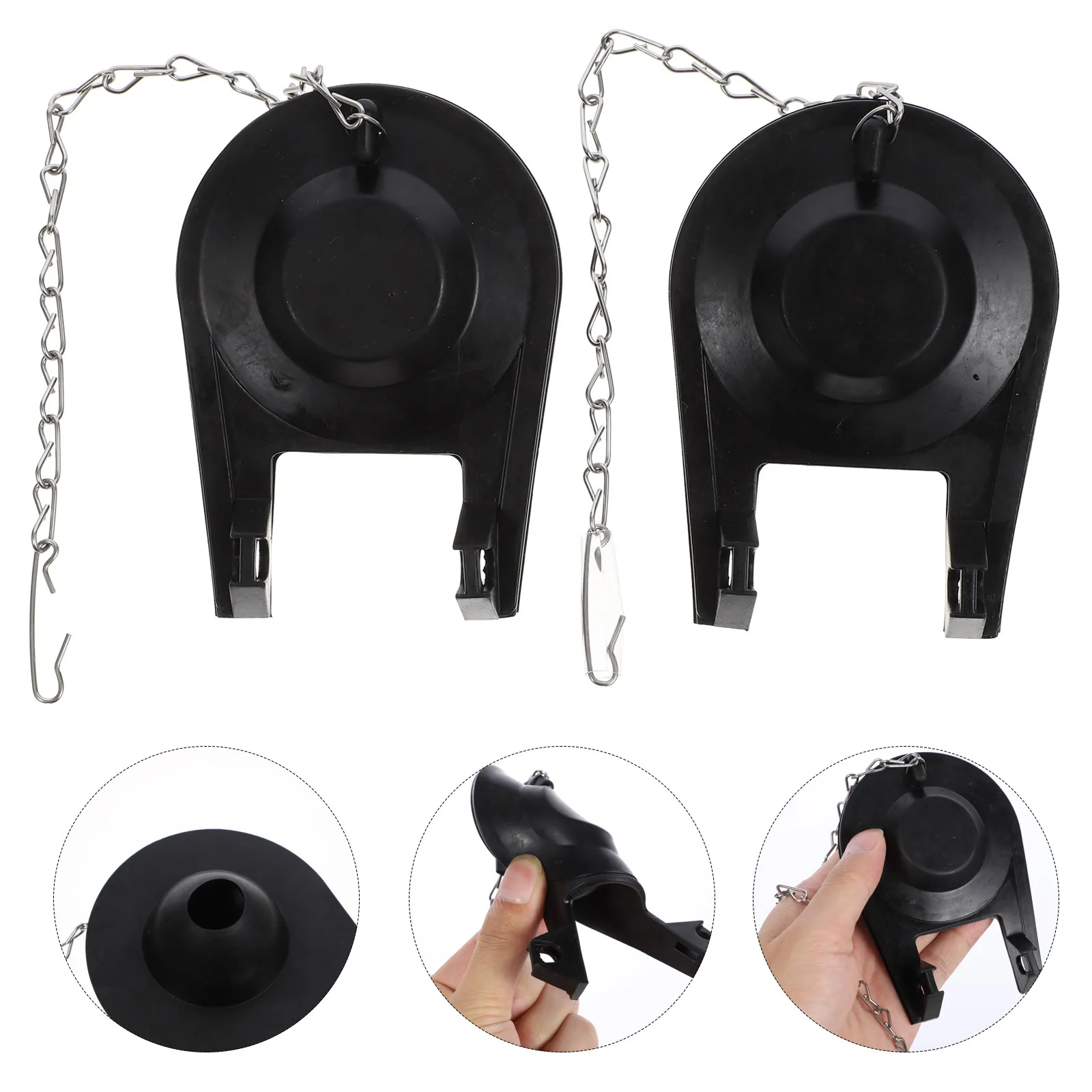 

2pcs Rubber American Style Water-saving Valves Toilet Flapper Black Drainage Accessories Excellent Sealing Function Easy
