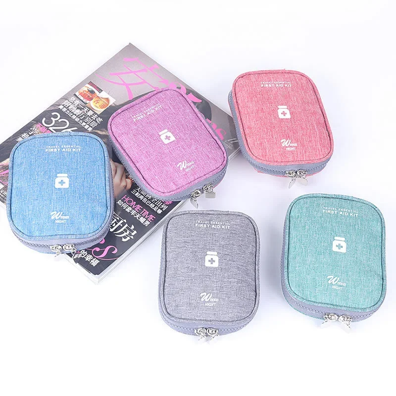 Mini Portable Medicine Storage Bag Camping Outdoor Travel First Aid Kit Medicine Bags Organizer Emergency Survival Bag Pill Case