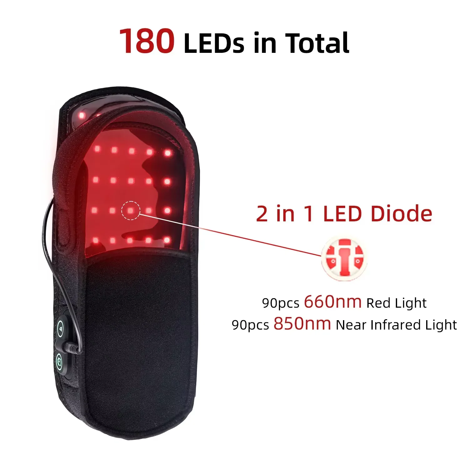 660nm 850nm Red Light Therapy Boots 2PCS Infrared LED Foot Massager Slippers Plantar Fasciitis Physiotherapy - view 3