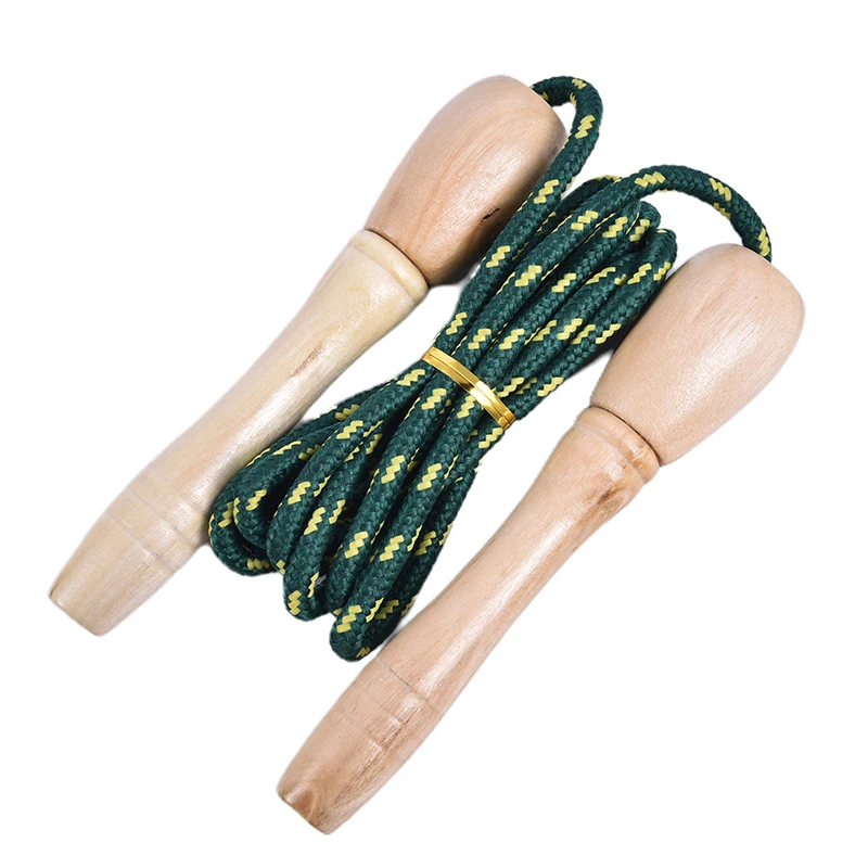 Wood Handle Jump Rope Exercise Body Building Fitness Equipment For Adult Kids Wooden Handle Skipping Rope Sport Training