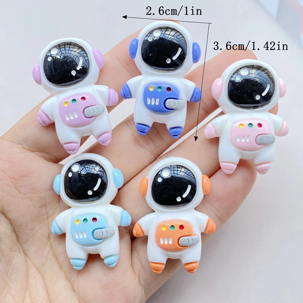 5pcs/10Pcs New Cute Resin Cartoon Astronaut  Series Flat Back Scrapbooking DIY Jewelry Craft Decoration Accessories