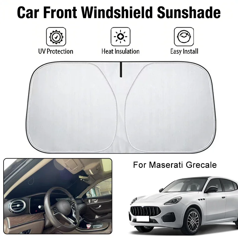 

Foldable Car Windshield Sun Shade UV Block Heat Insulation For Maserati Grecale Interior Protection Accessories