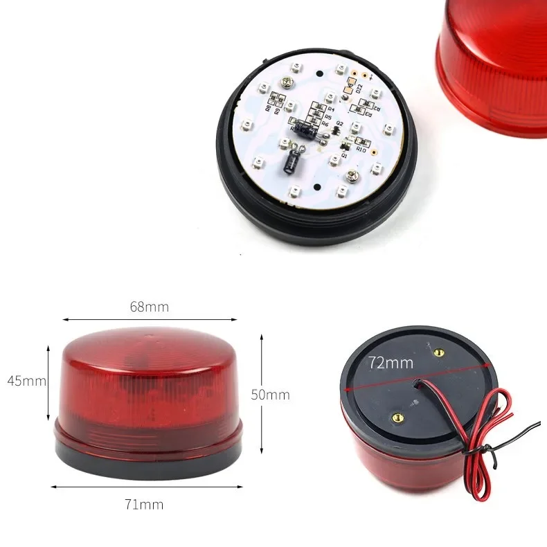 Luz de advertencia estroboscópica, luz de sonido de 105dB, luz de alarma DC12V/DC24V, baliza intermitente, lámpara indicadora Led para sistema de seguridad