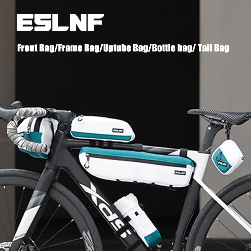 ESLNF Fahrradtaschen, Nylon-Polyester, wasserdicht, Fahrrad-Fronttasche, Flaschentasche, Rahmenpaket, Kombi-Fahrradtaschen, multifunktionale Fahrradteile
