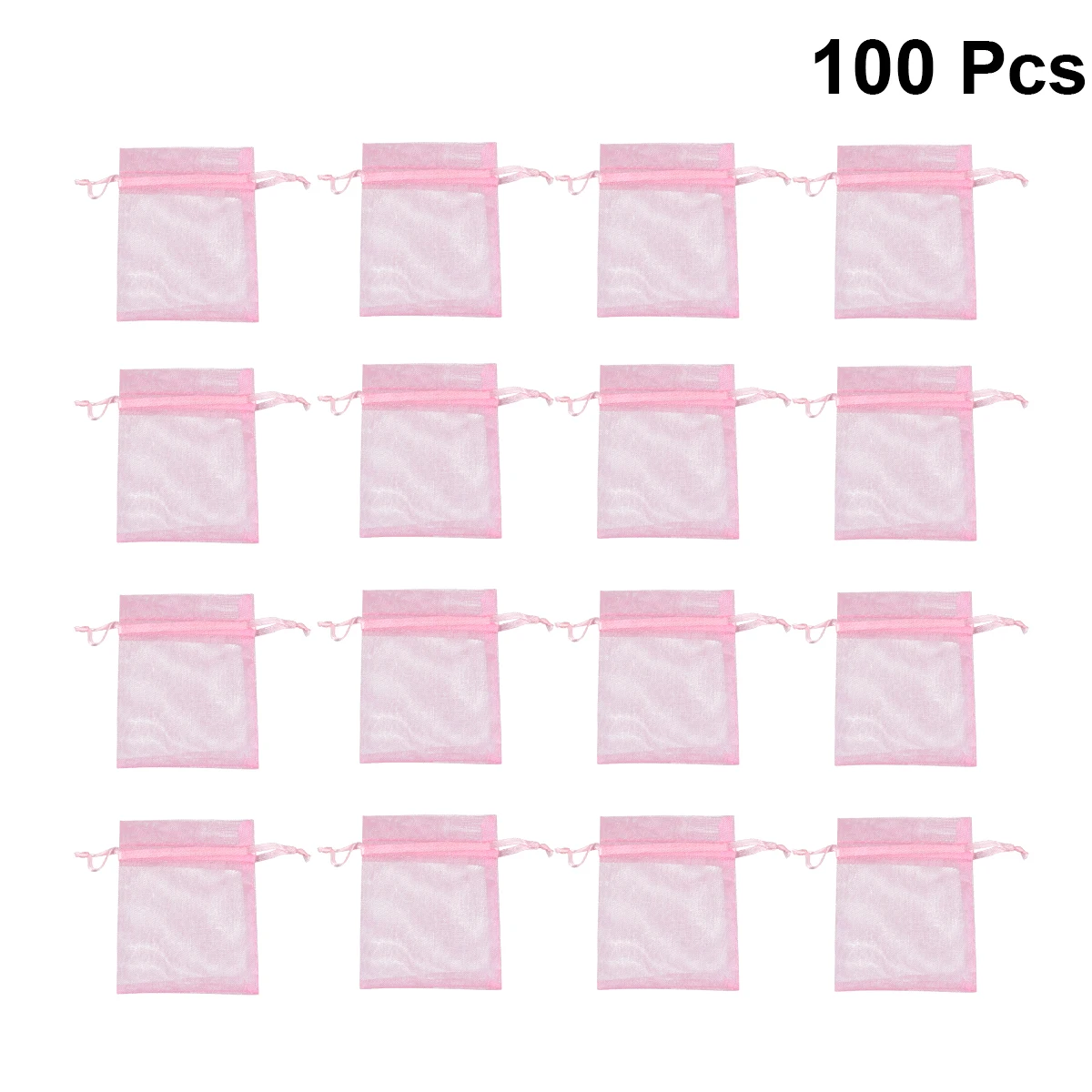 

100 PCS Organza Drawstring Bag Jewelry Storage Pouch Accessories Gift Transparent