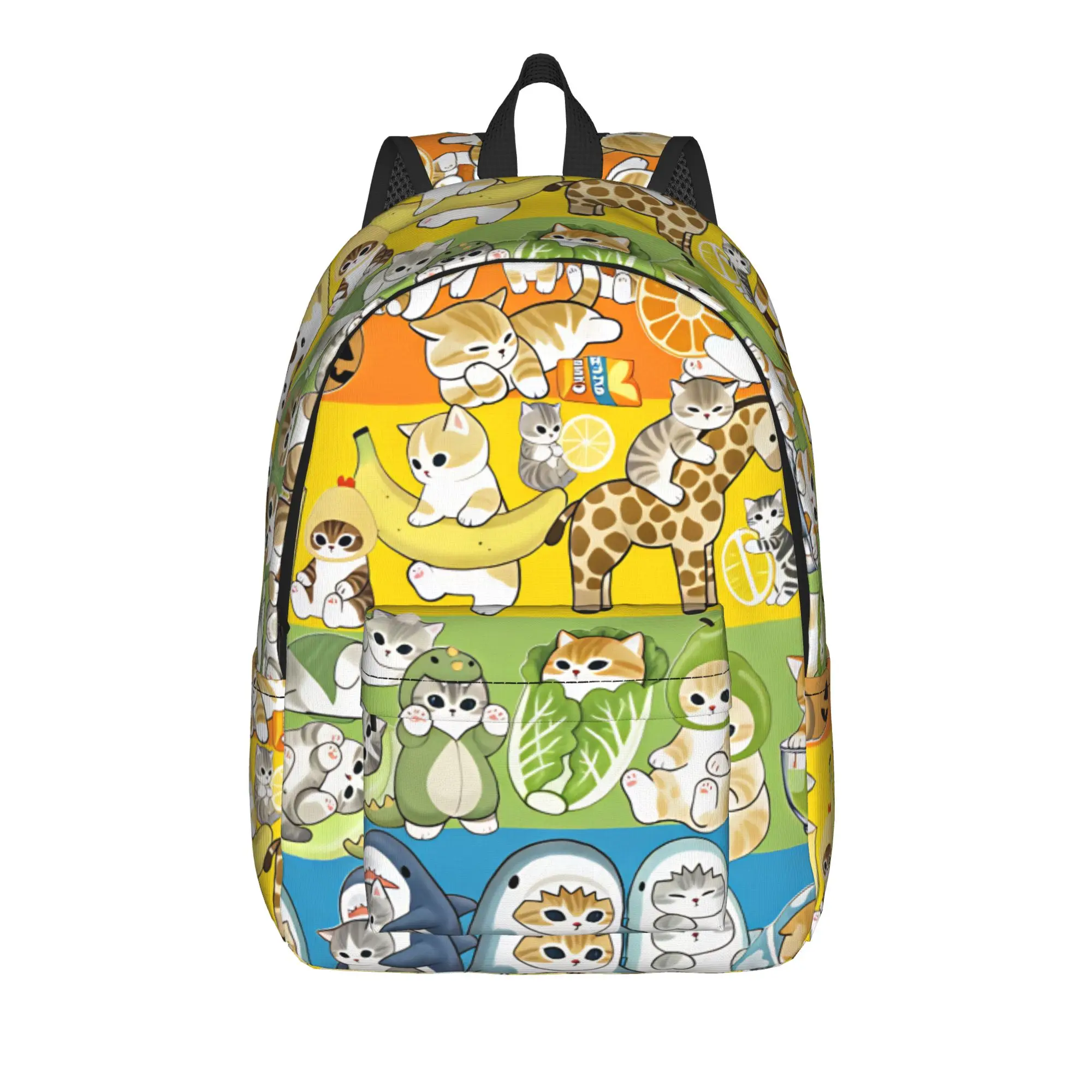 Mofusand Japanese Shark Cat  Backpack Women  Pattern Backpacks Polyester Kawaii School Bags Workout Designer Rucksack