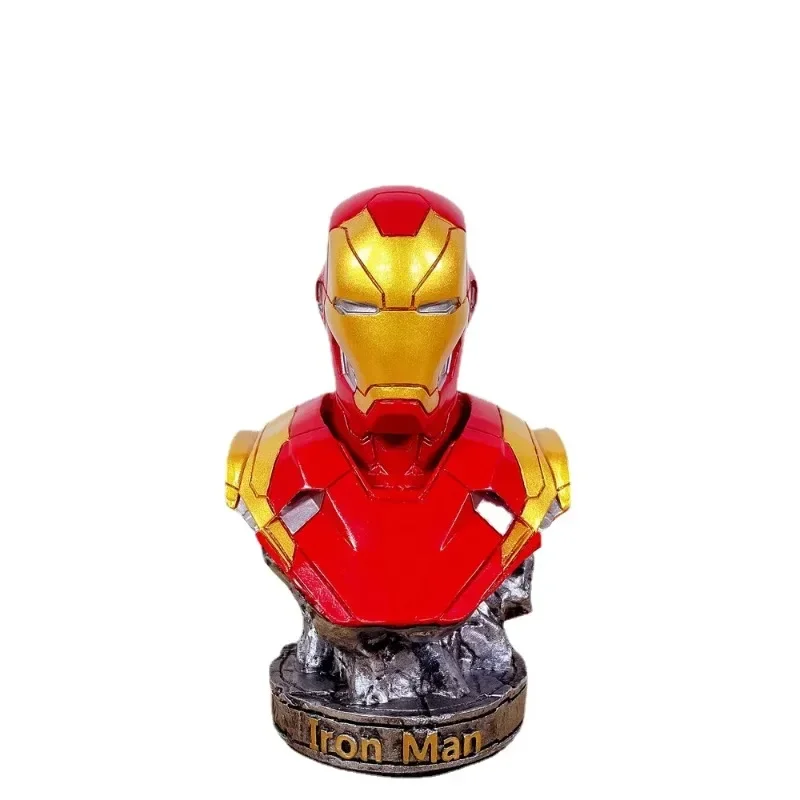 buste-de-figurine-d'action-smile-hero-black-panther-iron-man-statue-en-resine-modele-de-collection-decoration-de-la-maison-sculpture-d'art-artisanat-mk42