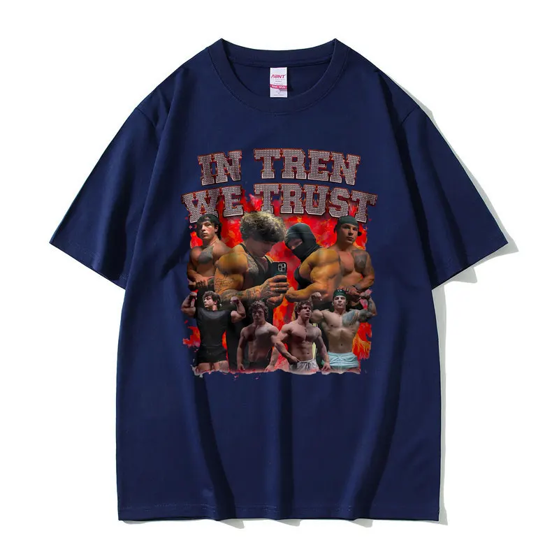 In tren WE tren Twins เสื้อยืดผู้ชายสำหรับนักเพาะกายฟิตเนสยิมเสื้อยืดผ้าฝ้ายขนาดใหญ่สำหรับผู้ชายผู้หญิงเสื้อยืดลำลองสำหรับผู้ชาย