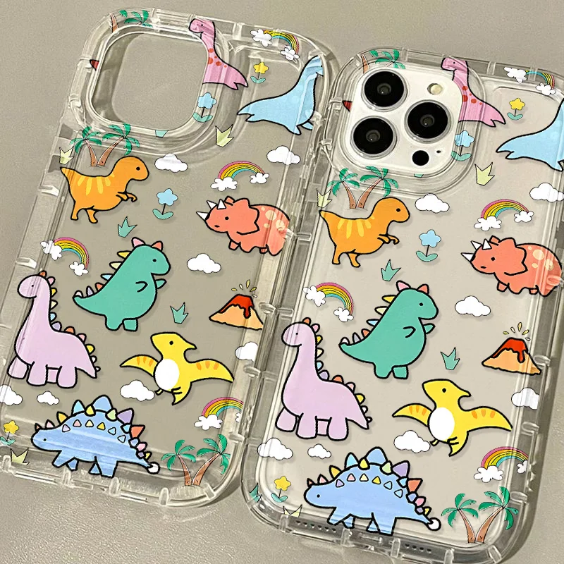 Cute Dinosaur Phone Case For Poco X6 X3 Pro C65 Case Xiaomi Redmi Note 13 12 11 10 9 8 Pro 13C 12C 10 10C Mi 12S 11 Lite Cover