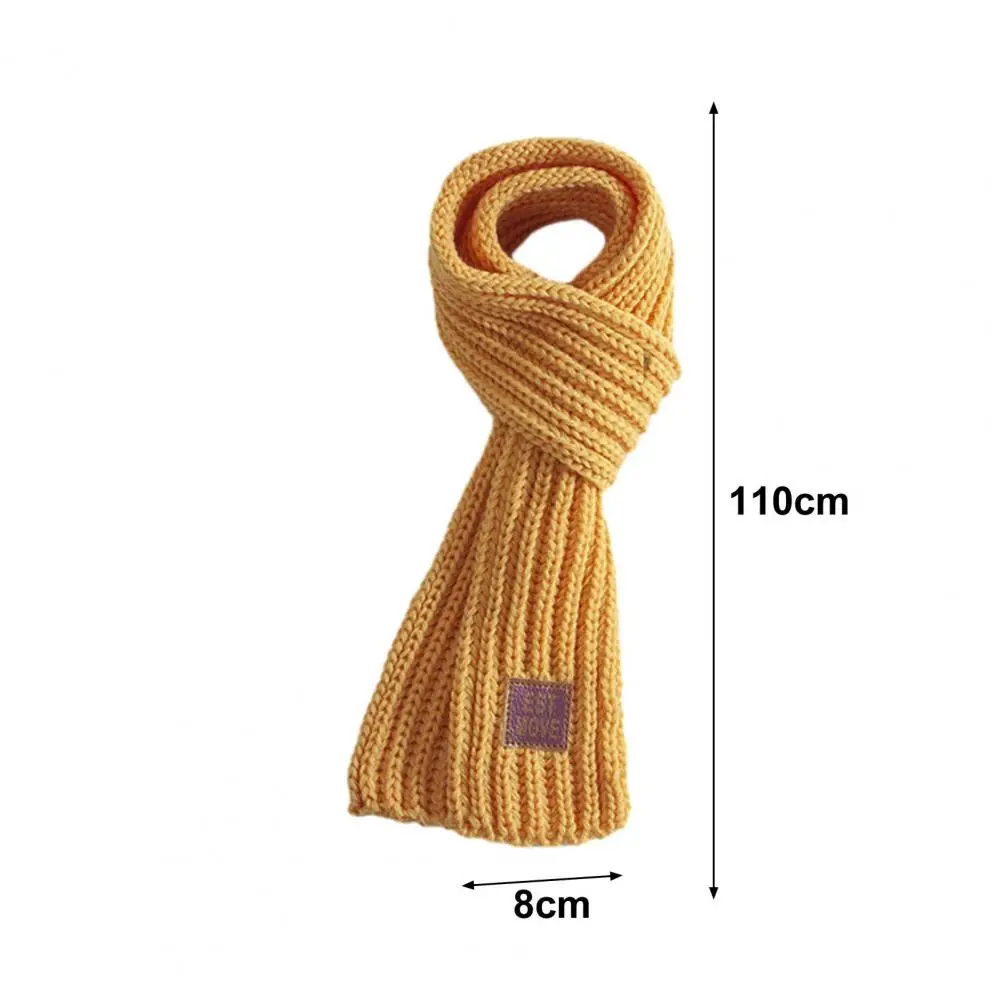 Baby Scarf Cozy Knitted Baby Winter Scarf for Cold Resistant Neck Soft Elastic Unisex Children\'s Neck Wrap in Solid