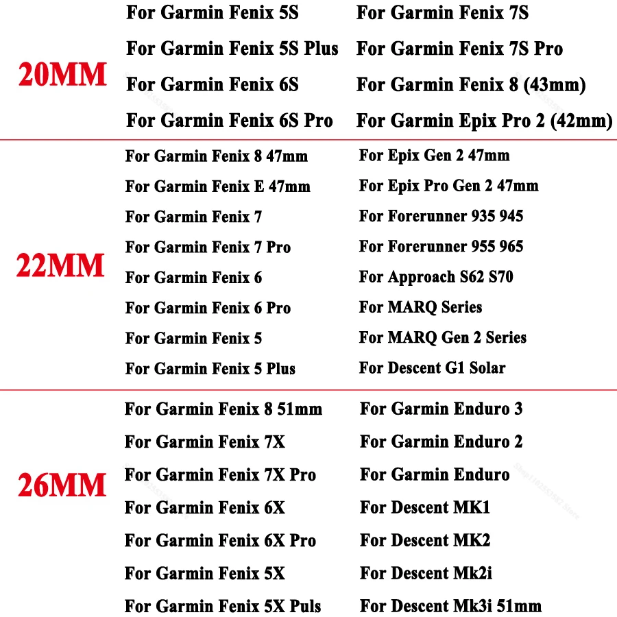Quickfit Strap For Garmin Enduro 2 Tactix 7 Pro Delta Descent mk2i mk2 Smartwatch Band 20/22/26mm Bracelet Wristband Accessories