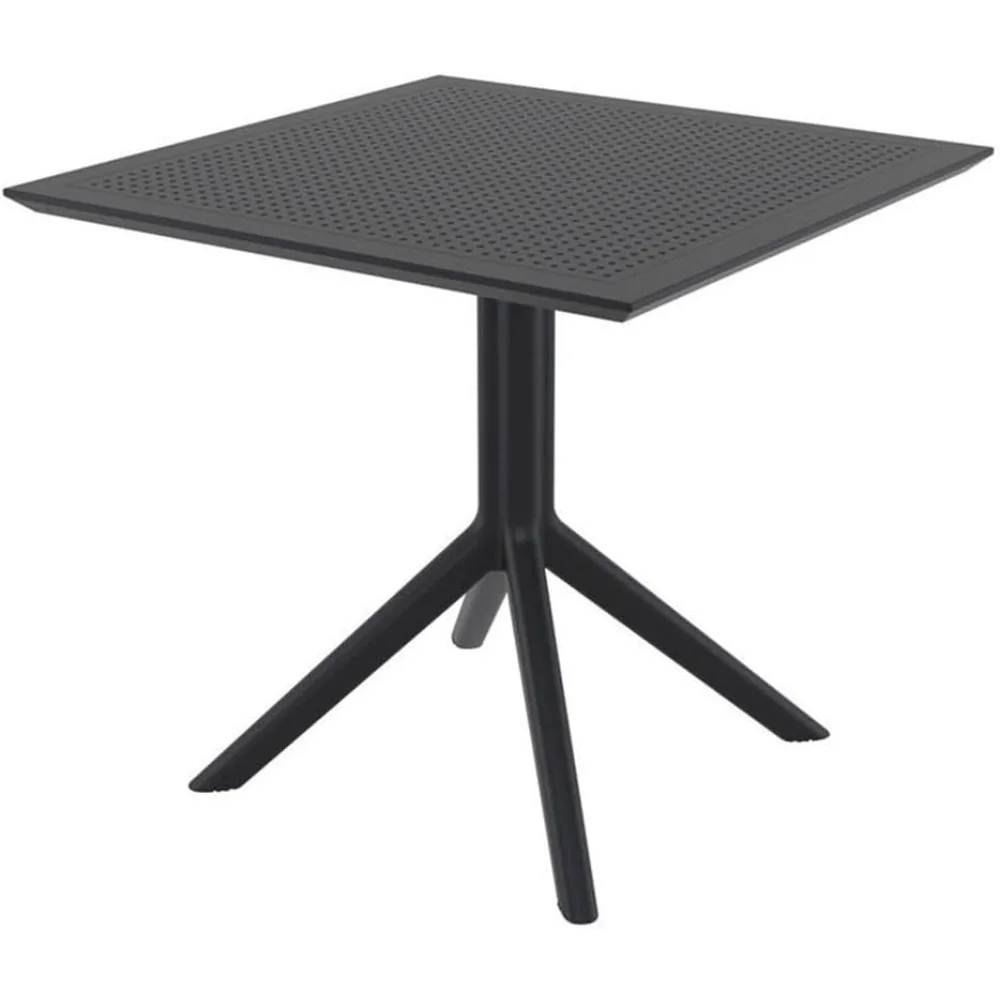 

Sky 32" Square Patio Bistro Table in Black, Commercial Grade