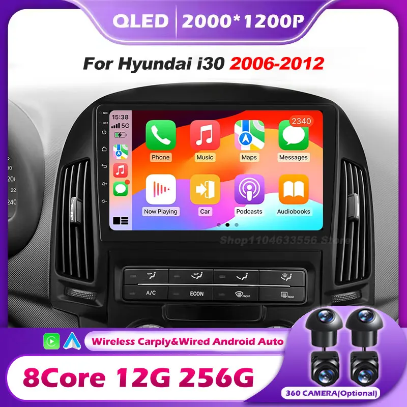 

For Hyundai i30 2006-2012 Android 16 Auto Multimedia Car Radio GPS Navigation Video Player Wireless Carplay tools Head Unit BT