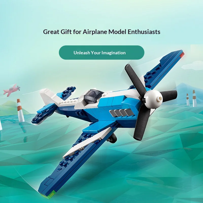 

LEGO 31160 Creator 3in1 Aircraft Race Plane Toy, Airplane, Fighter Jet, or Helicopter-Gift Idea for Kids Boys and Girls, 178PSC
