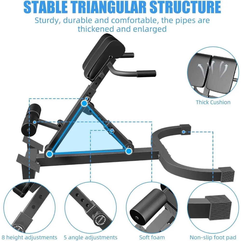 Super Back Extension Roman Chair - Versatile bench, full body exercise adjustable Ab sitting bench down bench flat bench