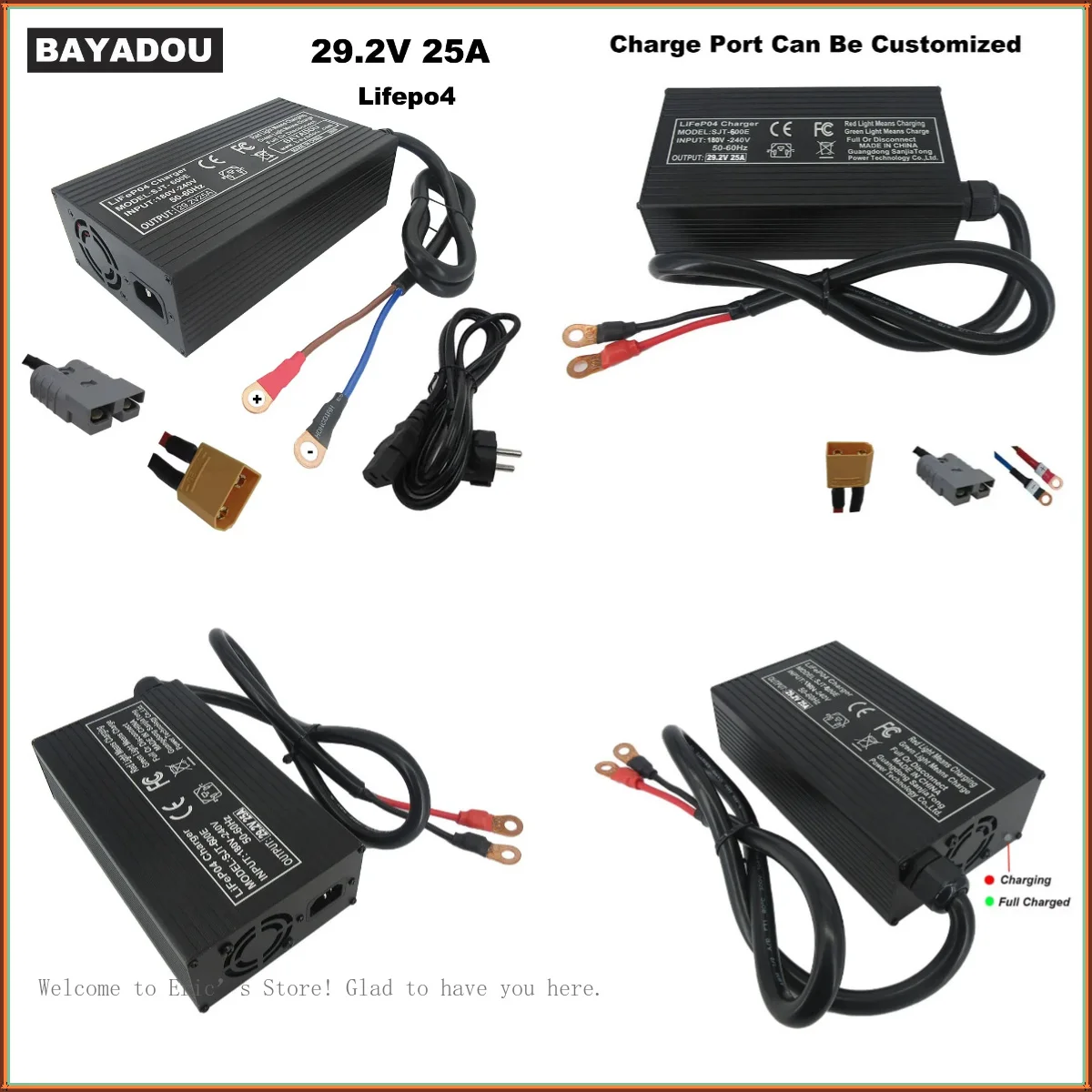 

2026 New Hot 24V 25A LiFePO4 Fast Charger Cheap 29.2V 8S For 24V 100AH 200AH LFP RV Energy Storage Chargers SB50