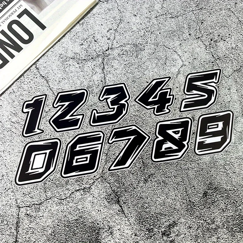 1세트 '레이싱 스타일 번호 스티커' 세트 자동차 오토바이 스타일링 장식 레이스 ID 테마 데칼 액세서리